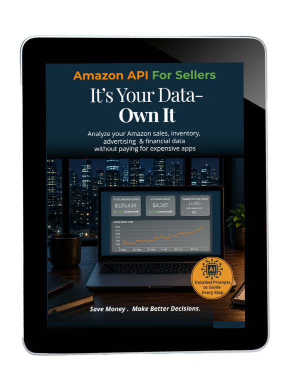 Amazon API For Sellers book cover about Amazon sales and analytics dashboards